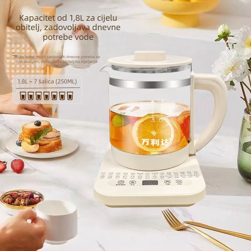 Zdravstvena posuda za čaj u uredu s visokosilikatnim staklom (Model Dxr18, kapacitet 1,5–2 L, 220 V, 500–1000 W)