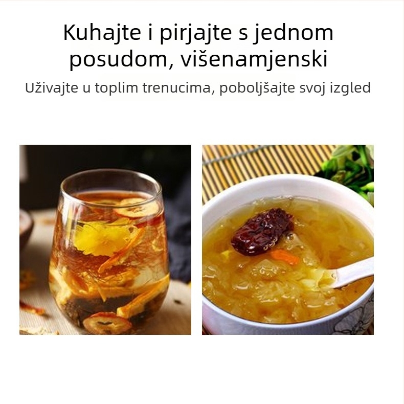 APJ-202 zdravstveni čajnik, 1200 ml, 220V, 600W, borosilikatno staklo
