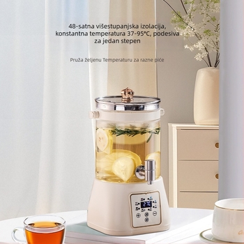 Zdravstveni čajnik s kranom, višenamjenski stakleni čajnik s digitalnim termostatom i mikrokontrolom (1,5–2 L, 800 W, 220 V, stakleni unutarnji spremnik)