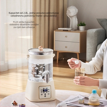 Zdravstveni čajnik s kranom, višenamjenski stakleni čajnik s digitalnim termostatom i mikrokontrolom (1,5–2 L, 800 W, 220 V, stakleni unutarnji spremnik)