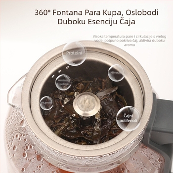 Royalstar čajnik od čistog titana s odjelom čaja i vode, kapacitet 1 L, 220 V, 500–1000 W