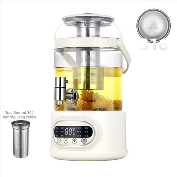 Zdravstveni čajnik s tijelom od borosilikatnog stakla visokog kapaciteta 2–3 L, 800 W, 220 V, dodirno upravljanje elektroničkim termostatom (Model Cuko-k24)