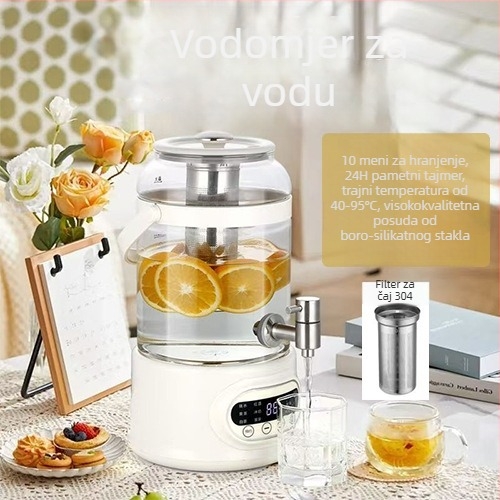 Zdravstveni čajnik s tijelom od borosilikatnog stakla visokog kapaciteta 2–3 L, 800 W, 220 V, dodirno upravljanje elektroničkim termostatom (Model Cuko-k24)