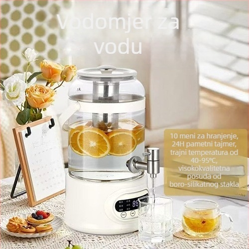 Zdravstveni čajnik s tijelom od borosilikatnog stakla visokog kapaciteta 2–3 L, 800 W, 220 V, dodirno upravljanje elektroničkim termostatom (Model Cuko-k24)