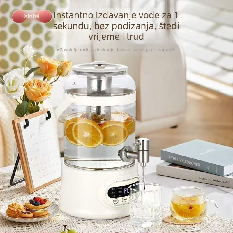 Zdravstveni čajnik s tijelom od borosilikatnog stakla visokog kapaciteta 2–3 L, 800 W, 220 V, dodirno upravljanje elektroničkim termostatom (Model Cuko-k24)