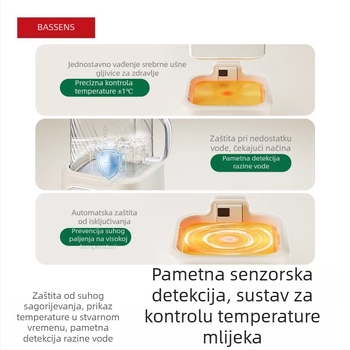 BASSENS BS-D1plus Stakleni čajnik za zdravlje, 1 L, Elektronički termostat, Mikroračunalno upravljanje, 220V, 500–1000W