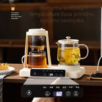 Pametan stakleni čajnik za zdravi čaj, dvostruko grijanje, digitalni termostat, 2-3 porcije, 220V, 470W