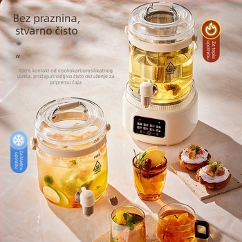 Yidepu automatska staklena čajna kuhačica, split dizajn s izljevom, 1000W, 220V, dodirno upravljanje, digitalni termostat, model JW-B28-T