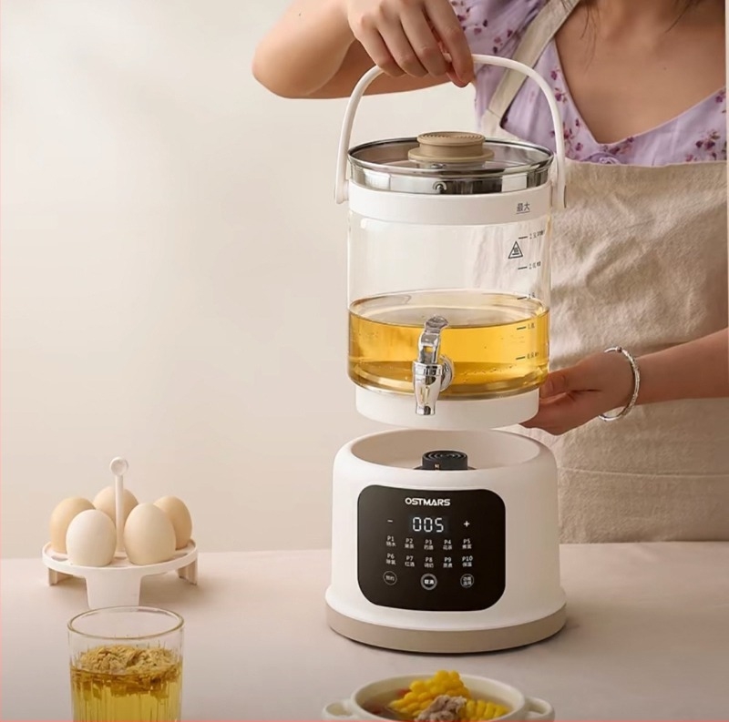 Električni stakleni čajnik s razdvojenim dizajnom za čaj i vodu, model Hch-001, 2,8 L, 220V, 500–1000W, elektronički termostat