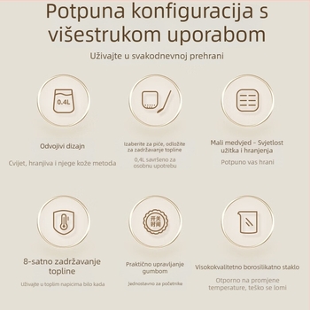 Little Bear Health Pot 0,4 L s cijelim staklenim tijelom, 360W, 220V, upravljanje mikrokompjuterom