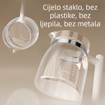 Zdravstveni čajnik, model My-2408a, kapacitet 1,3 L, keramički unutarnji spremnik, tijelo od materijala purple-sand, snaga 300–350 W