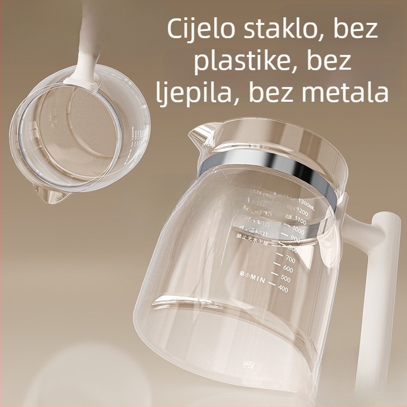 Zdravstveni čajnik, model My-2408a, kapacitet 1,3 L, keramički unutarnji spremnik, tijelo od materijala purple-sand, snaga 300–350 W