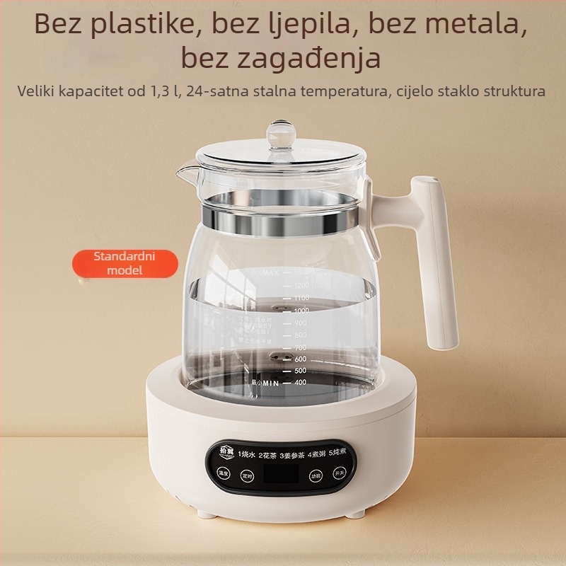 Zdravstveni čajnik, model My-2408a, kapacitet 1,3 L, keramički unutarnji spremnik, tijelo od materijala purple-sand, snaga 300–350 W