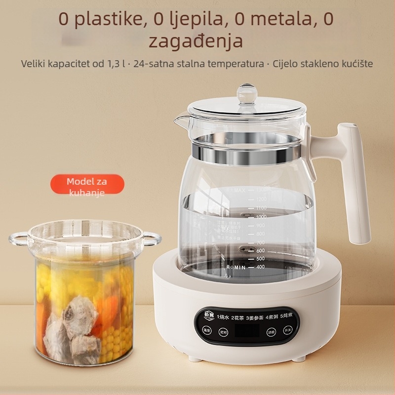 Zdravstveni čajnik, model My-2408a, kapacitet 1,3 L, keramički unutarnji spremnik, tijelo od materijala purple-sand, snaga 300–350 W