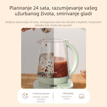 Chigo Zdravstveni čajnik – Višestruki stakleni čajnik za cvjetni čaj, model DC-3B07, 220V, 500–1000W, dodirna kontrola, digitalni termostat