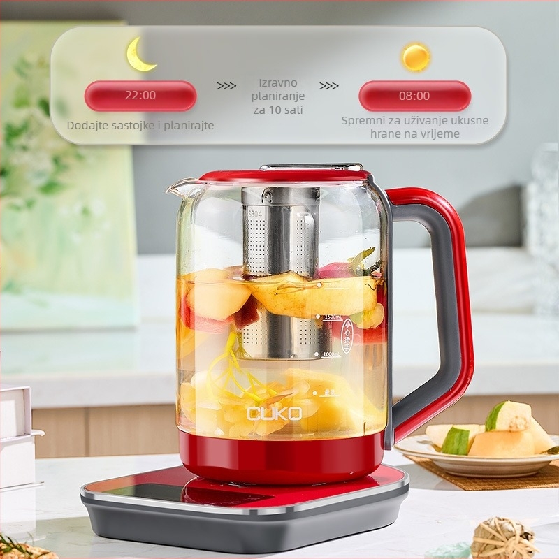 Čajnik bogat vodikom, model Cuko-e020, 1,8 L, 800 W, 220 V, tijelo od borosilikatnog stakla