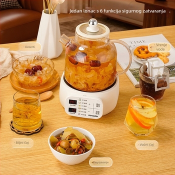 Stakleni čajnik MYL02M, kapacitet 1–1,5 L, 1000 W, 220 V