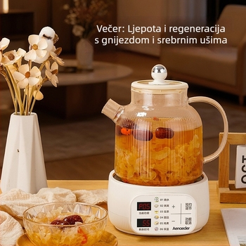 Stakleni čajnik MYL02M, kapacitet 1–1,5 L, 1000 W, 220 V