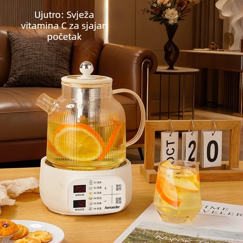 Stakleni čajnik MYL02M, kapacitet 1–1,5 L, 1000 W, 220 V