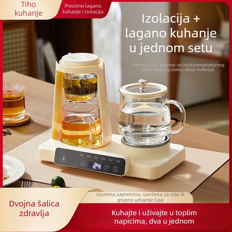 Zdravstvena čajna posuda s borosilikatnim staklom, dodirno upravljanje, digitalni termostat, 220V, 300–350W (model Ww-b32)