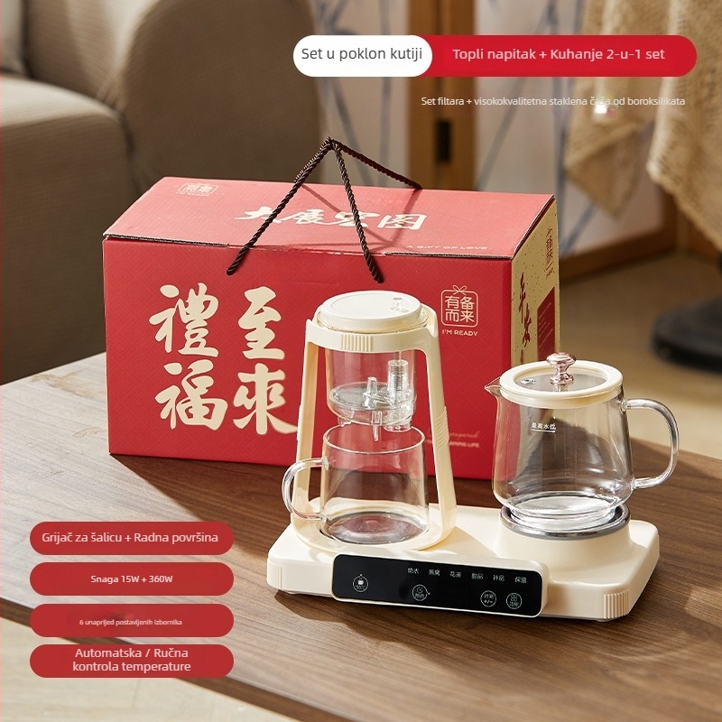 Zdravstvena čajna posuda s borosilikatnim staklom, dodirno upravljanje, digitalni termostat, 220V, 300–350W (model Ww-b32)