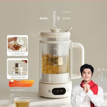 Olayks Olk-ysh25 Zdravstvena infuzijska posuda s borosilikatnim staklom, kapacitet do 1 L, digitalni termostat s mikroprocesorskom kontrolom, dvostruko staklo protiv opeklina, 220 V, 500–1000 W