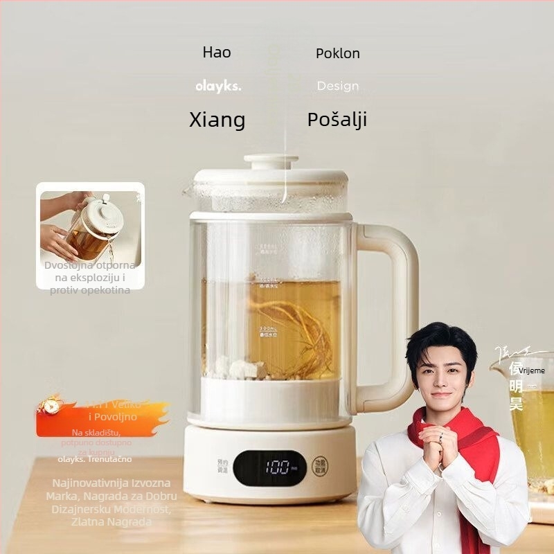 Olayks Olk-ysh25 Zdravstvena infuzijska posuda s borosilikatnim staklom, kapacitet do 1 L, digitalni termostat s mikroprocesorskom kontrolom, dvostruko staklo protiv opeklina, 220 V, 500–1000 W