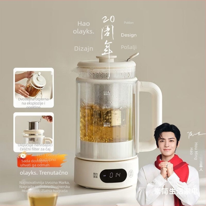 Olayks Olk-ysh25 Zdravstvena infuzijska posuda s borosilikatnim staklom, kapacitet do 1 L, digitalni termostat s mikroprocesorskom kontrolom, dvostruko staklo protiv opeklina, 220 V, 500–1000 W