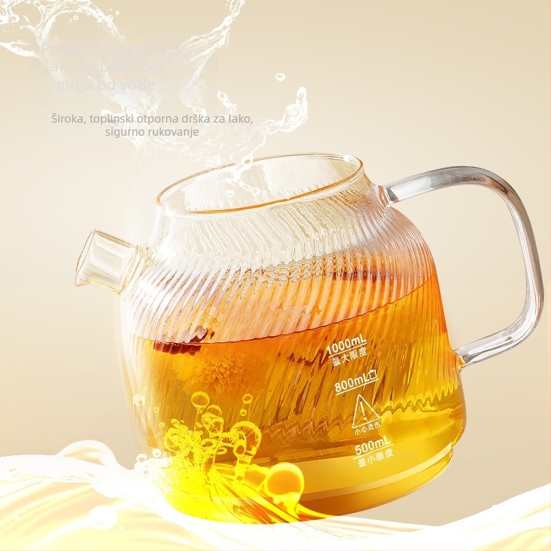 Čajnik s termostatom, staklenim tijelom, kapacitet 1–1,5 L, 220V, 500–1000W