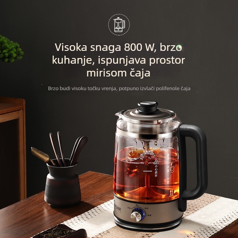 2,0 L Zlatni Goji čajnik s visokotemperaturnim raspršivanjem pare za crni i bijeli čaj – zdrava posuda za čaj