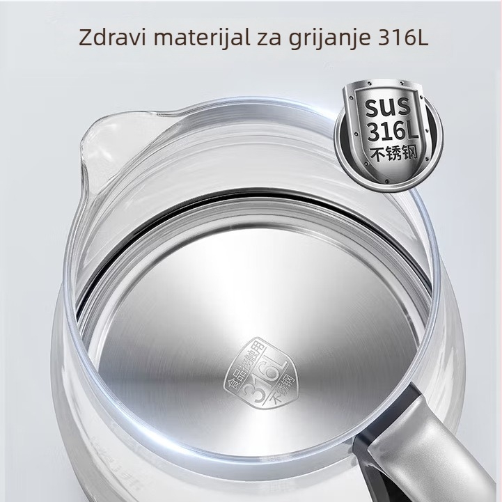 Supor Zdravstveni čajnik, 1.5–2 L, 220V, 300–350W, staklena unutarnja posuda, elektronički termostat