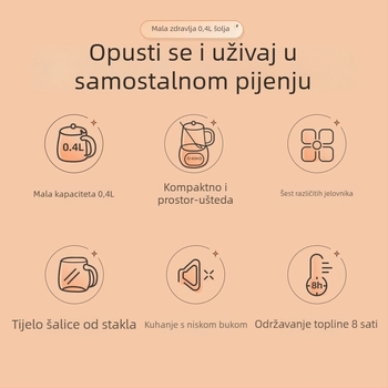 Bear lonac za zdravlje, borosilikatno staklo, 360W, 220V, digitalni termostat, dodirno upravljanje