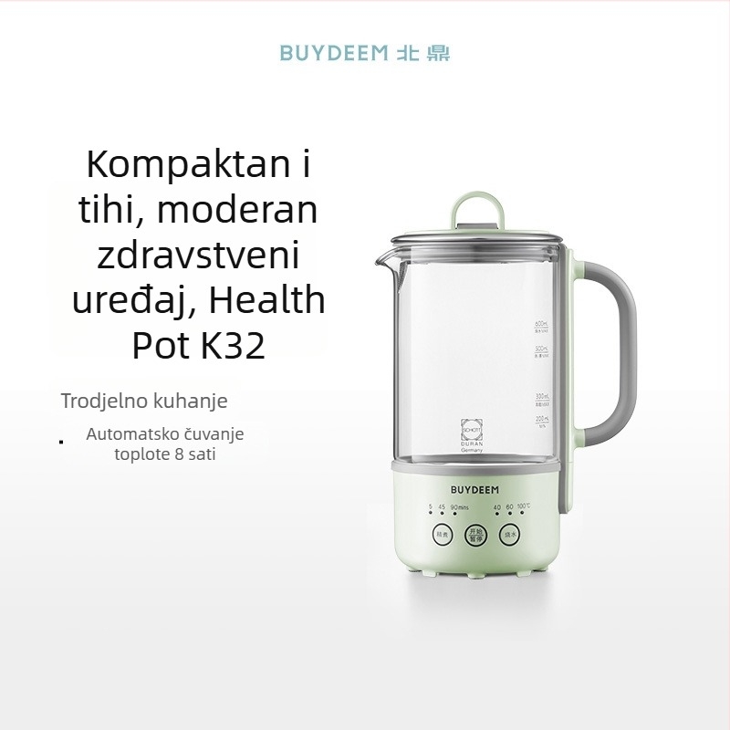 Beiding K32 Zdravstvena posuda za čaj, staklena konstrukcija, 1L, 220V, 400W