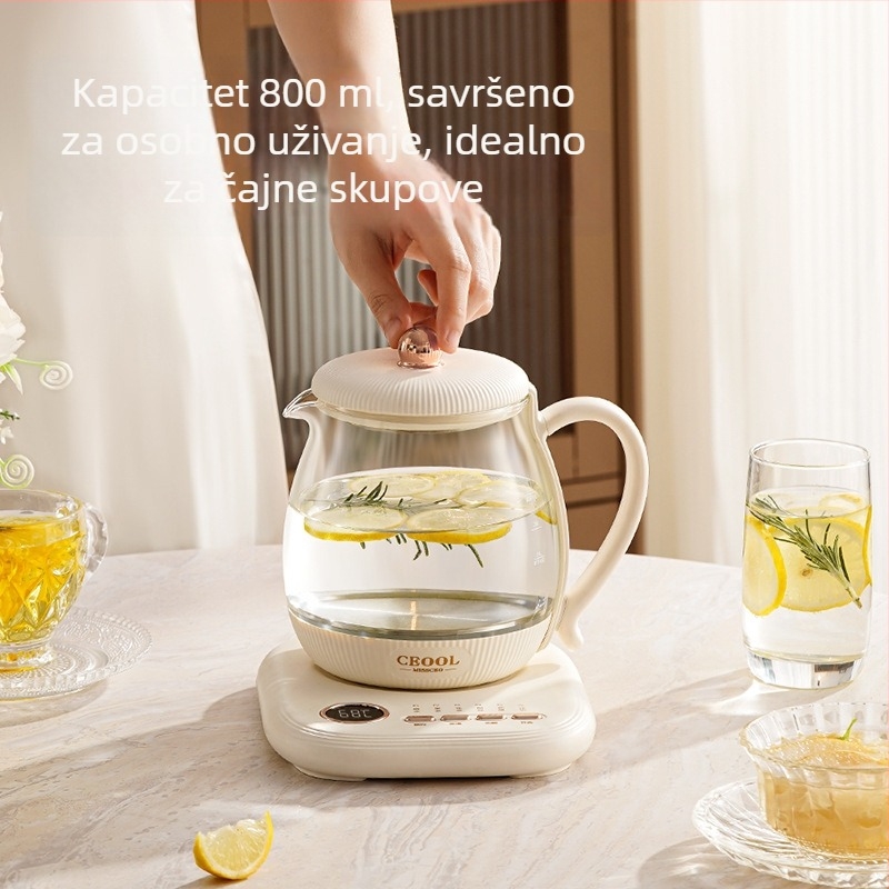 Zdravstveni čajnik sa staklenim tijelom, 0,8 L, 800 W, 220 V, model GC-674