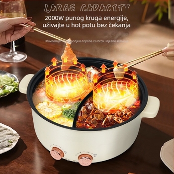 Yuanyang električni hot-pot s dvostrukom regulacijom temperature i dvije okusa, sve u jednom, velik kapacitet, novi model