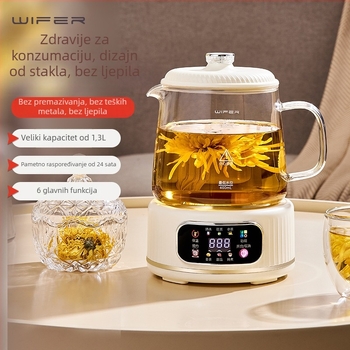 Staklena pot za zdravlje čaja XT-K718 | 1–1,5 L | Visoko borosilikatno staklo | 500 W | 220 V