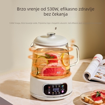Staklena pot za zdravlje čaja XT-K718 | 1–1,5 L | Visoko borosilikatno staklo | 500 W | 220 V