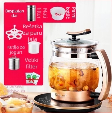 Zdravstvena posuda za čaj s infuzorom, 2 L kapaciteta, keramički unutarnji spremnik, 220V, 300-350W, automatsko održavanje topline