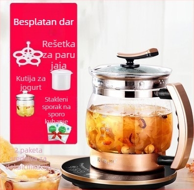 Zdravstvena posuda za čaj s infuzorom, 2 L kapaciteta, keramički unutarnji spremnik, 220V, 300-350W, automatsko održavanje topline