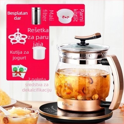 Zdravstvena posuda za čaj s infuzorom, 2 L kapaciteta, keramički unutarnji spremnik, 220V, 300-350W, automatsko održavanje topline