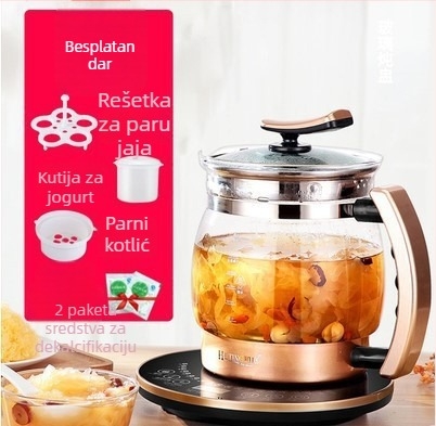 Zdravstvena posuda za čaj s infuzorom, 2 L kapaciteta, keramički unutarnji spremnik, 220V, 300-350W, automatsko održavanje topline