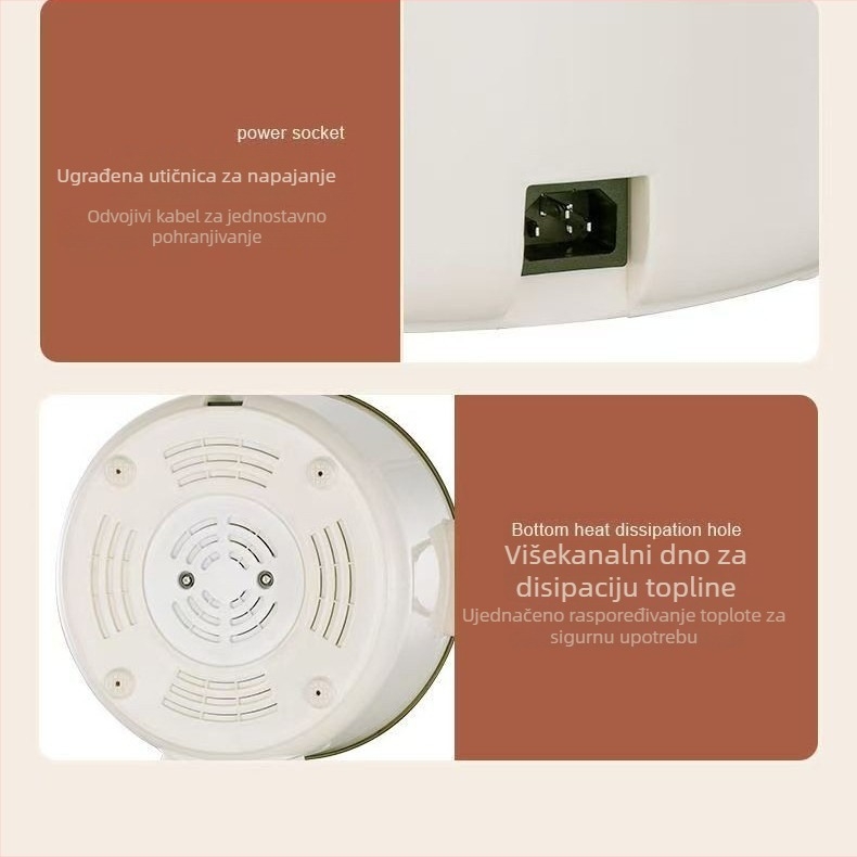 Višestruki električni lonac za kućnu upotrebu, kapacitet 4,1–6 L, za 4–5 osoba, unutarnja posuda od nehrđajućeg čelika, upravljanje gumbom, funkcije grill i shabu-shabu