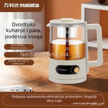 Potpuno automatsko kuhalo za čaj s borosilikatnim staklom, kapacitet 1-1,5 L, 220 V, 500-1000 W, dodirno upravljanje i automatsko isključivanje