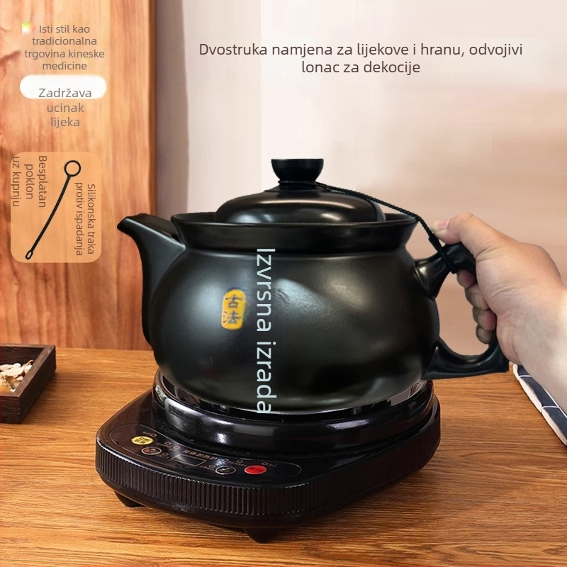 Automatska posuda za dekociju kineske medicine, keramički električni lonac za dekocije, 1 L, 220 V, 500 W