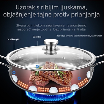 Debeli lonac od 316 nerđajućeg čelika za juhu, prehrambena kvaliteta, neprijanjajući, višeslojno dno, kapacitet preko 10 L, univerzalno kuhalo
