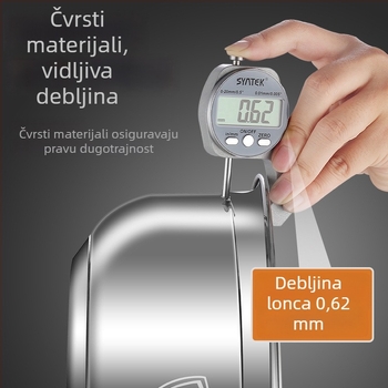 Debeli lonac od 316 nerđajućeg čelika za juhu, prehrambena kvaliteta, neprijanjajući, višeslojno dno, kapacitet preko 10 L, univerzalno kuhalo