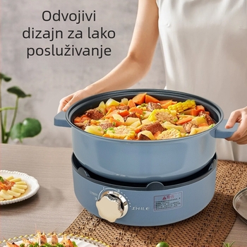 Sele Višefunkcijski električni lonac, 1500 W i više, kapacitet 6 L i više, aluminijsko kućište i unutarnji lonac, mehaničko upravljanje, para, prženje, kuhanje, dinstanje
