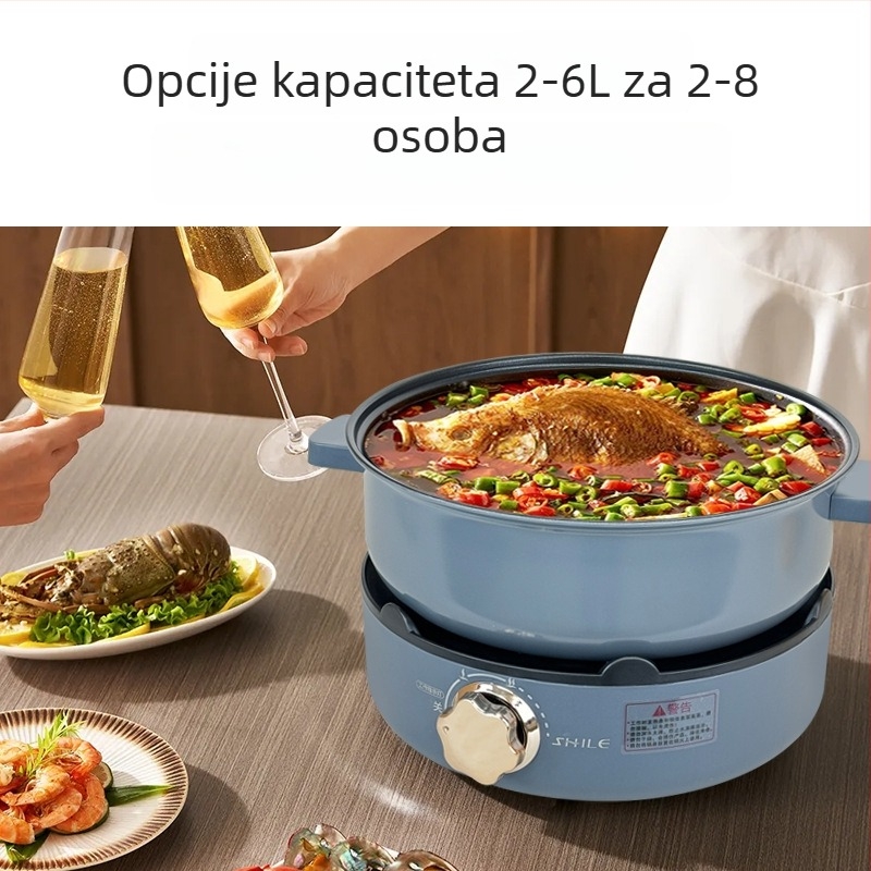 Sele Višefunkcijski električni lonac, 1500 W i više, kapacitet 6 L i više, aluminijsko kućište i unutarnji lonac, mehaničko upravljanje, para, prženje, kuhanje, dinstanje
