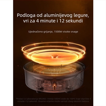 BRUNO Bxm101 3 L električna posuda za kuhanje — unutarnji spremnik od nehrđajućeg čelika, mehaničko upravljanje, grijanje baze, izolacija