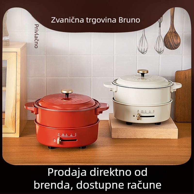 BRUNO Bxm101 3 L električna posuda za kuhanje — unutarnji spremnik od nehrđajućeg čelika, mehaničko upravljanje, grijanje baze, izolacija